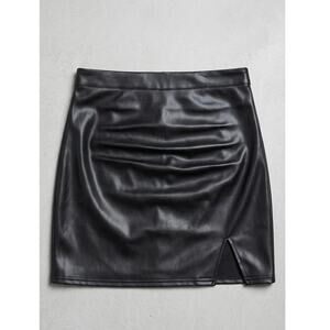 Black Faux Leather Mini Skirt Bodycon Womens Size Large